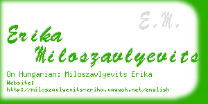 erika miloszavlyevits business card